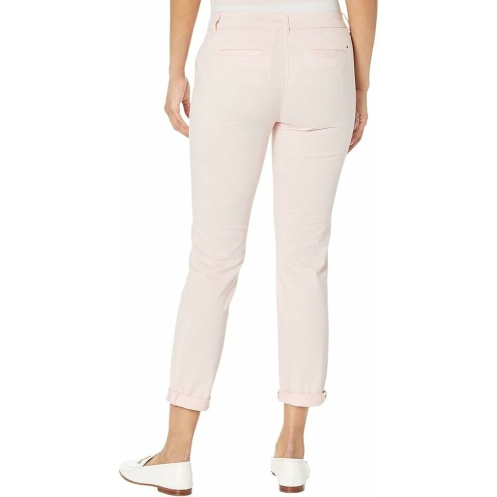 NWT TOMMY HILFIGER CUFFED HAMPTON CHINO STRETCH SLIM PANTS PINK SZ 12 - Picture 3 of 10